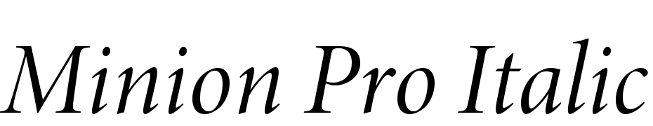 Minion Pro Italic Display Yazı tipi ücretsiz indir
